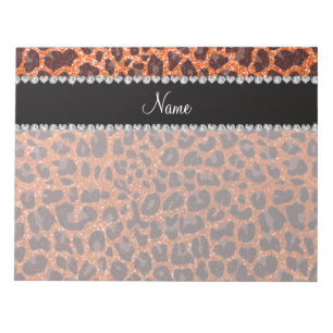 Bloc-note Empreinte de léopard de parties scintillant orange