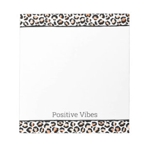 Bloc-note Empreinte de léopard noir blanc Peach