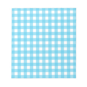 Bloc-note En vichy bleu cérusé clair
