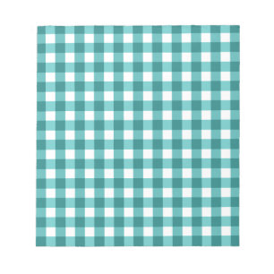 Bloc-note en vichy turquoise