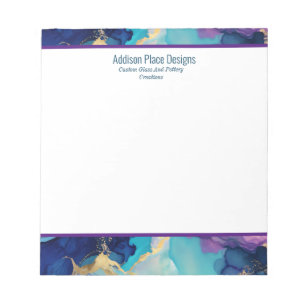 Bloc-note Encre Alcool Abstraite Bleu Lavande Entreprise