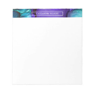 Bloc-note Encre d'alcool turquoise et violette Liquide Art A