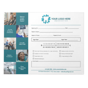 Bloc-note Endodontie modifiable Rendez-vous de référence