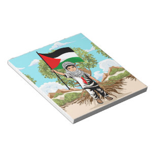 Bloc-note Enfant avec Keffiyeh Palestine Drapeau et olivier