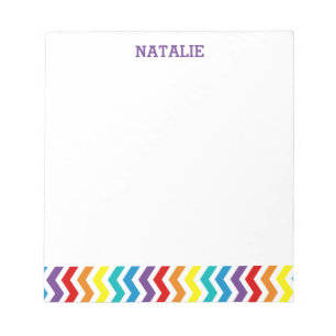 Bloc-note Enfants Personnalisé Arc-en-ciel Chevron Moderne F