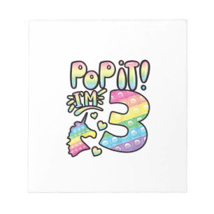 Bloc-note Enfants Pop It 3e Anniversaire Filles 3 Ans Fidget