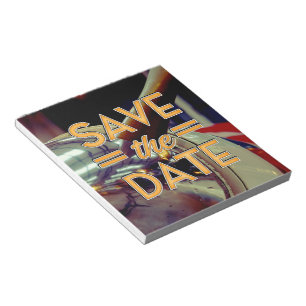 Bloc-note Enregistrer la date du plan d'atelier vintage
