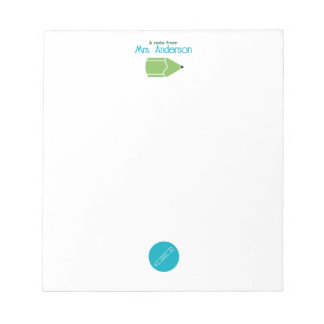 Bloc-note Enseignant de maternelle au crayon bleu et vert si