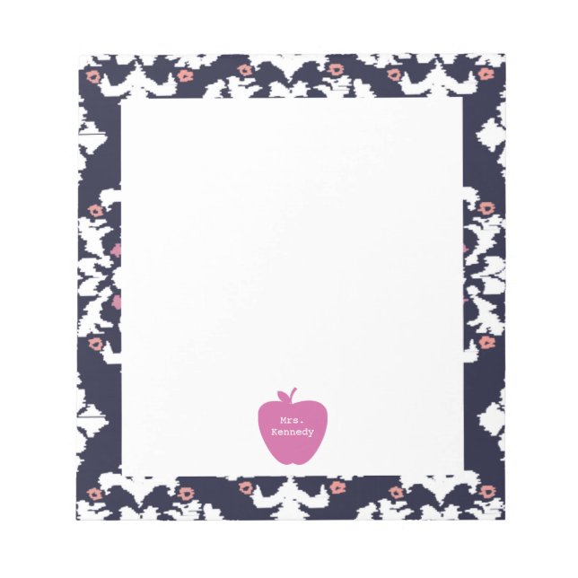 Bloc-note Enseignant Pink Apple Ikat (Devant)