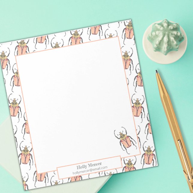 Bloc-note Enseignant Valentine Personnalisé Beetles Love Buv (Créateur téléchargé)