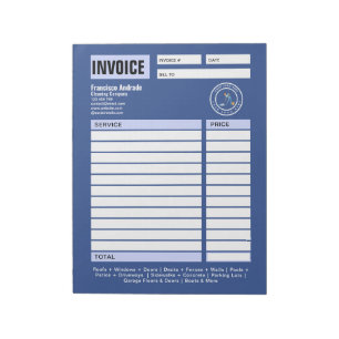Bloc-note Entreprise de nettoyage Service de nettoyage ave