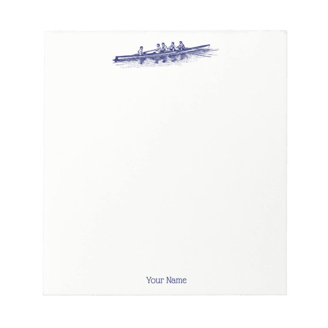 Bloc-note Équipe de sports nautiques Blue Rowing Rowers (Devant)
