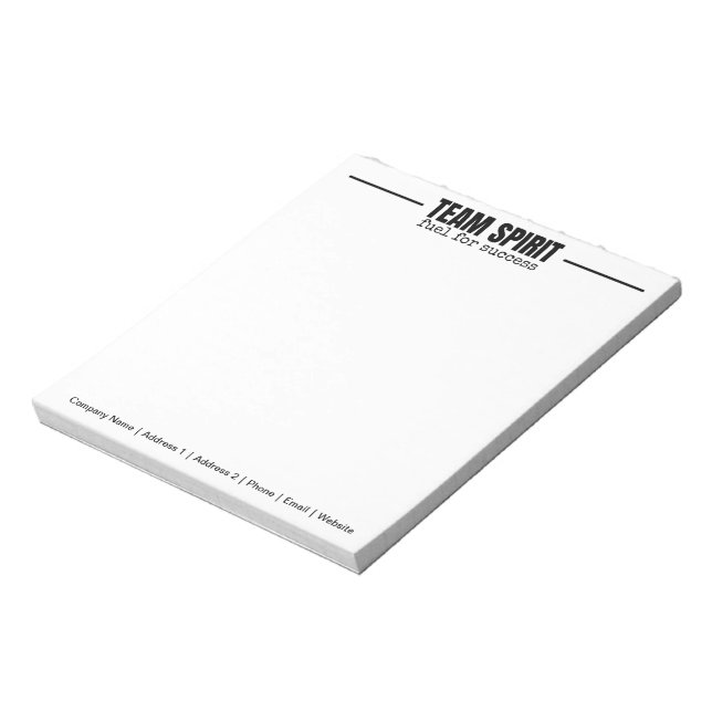 Bloc-note Équipe personnalisée Esprit Personnel Bureau Entre (Tourné)