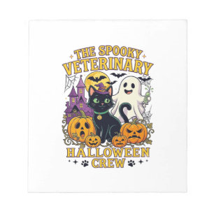 Bloc-note Équipe vétérinaire effrayante Halloween Chat noir 