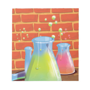 Bloc-note Équipement de science en verre de dessin animé sur