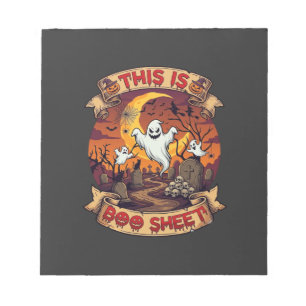 Bloc-note Est Boo Sheet Halloween Fantôme Cimetière Citrouil