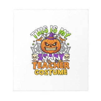 Bloc-note Est Costume De Prof Scary Haloween Citrouille Sorc
