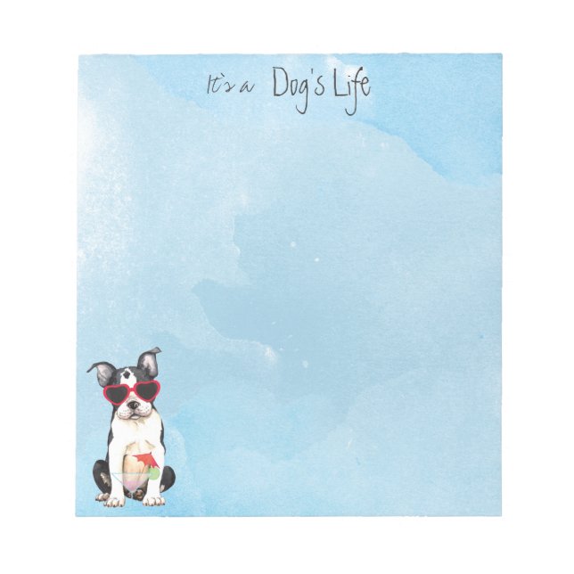 Bloc-note Été Boston Terrier (Devant)