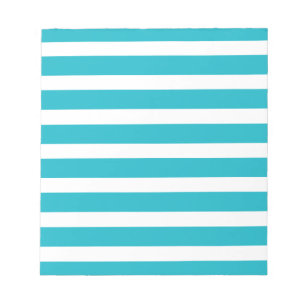 Bloc-note Été nautique de turquoise et de rayure blanche