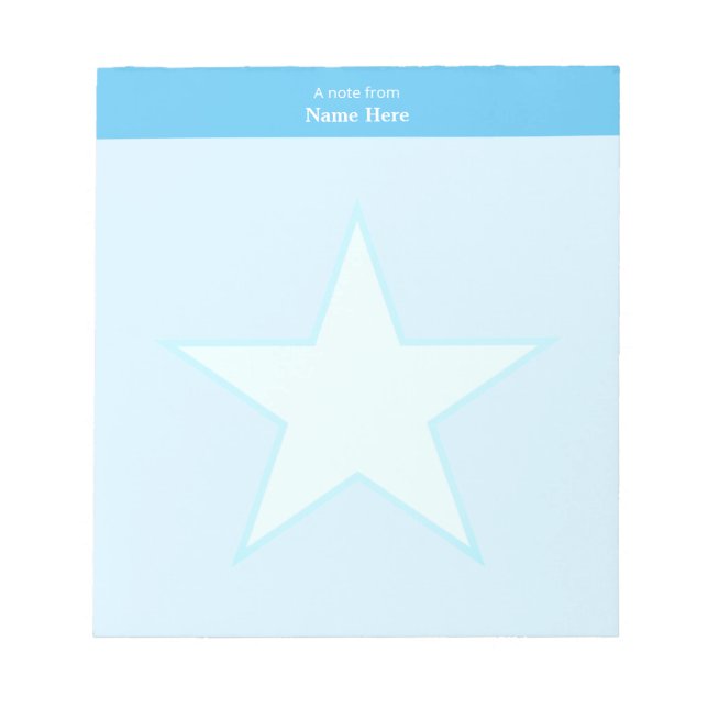 Bloc-note Étoile sur simple turquoise clair (Devant)
