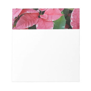 Bloc-note Étoiles d'Argent Marbre Poinsettias Roses Fleurs d