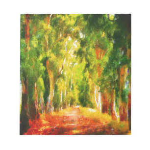 Bloc-note Eucalyptus Arbre Allée Pointillisme Art
