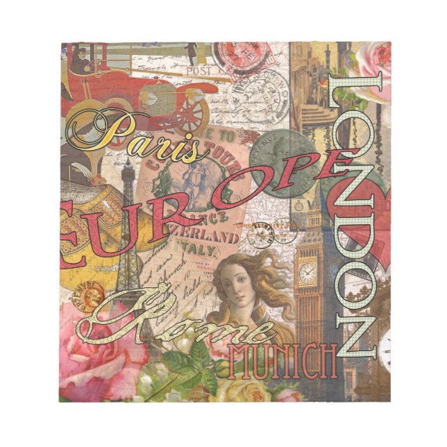 Bloc-note Europe Travel Vintage (Devant)