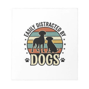 Bloc-note Facilement distrait par les chiens Design silhouet