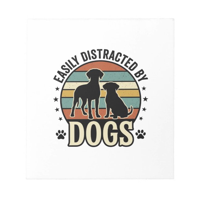 Bloc-note Facilement distrait par les chiens Design silhouet (Devant)