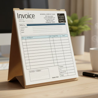 Bloc-note Facture de petite entreprise à logo personnalisé R