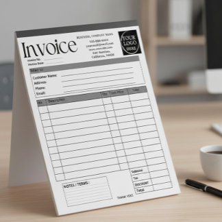 Bloc-note Facture de petite entreprise avec logo personnalis