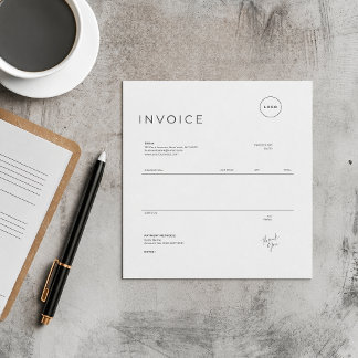 Bloc-note Facture de petite entreprise personnalisée minimal