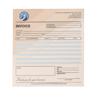 Bloc-note Facture de plombier / électricien bohème (génériqu