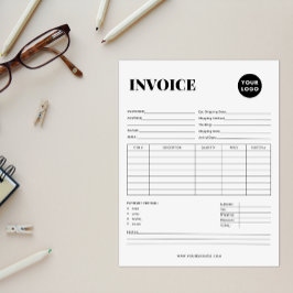 Bloc-note Facture d'entreprise minimaliste