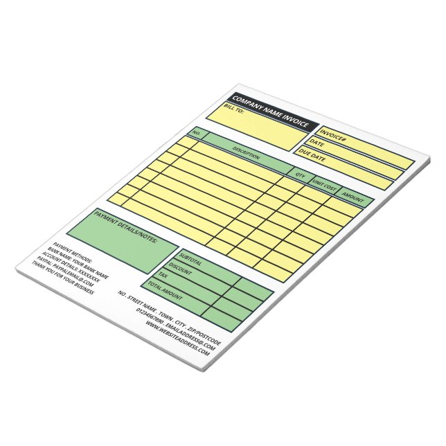 Bloc-note Facture/Devis de Grande Entreprise Professionnelle (Incliné)