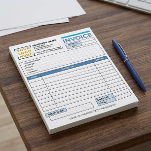 Bloc-note Facture professionnelle, reçu de vente, logo d'ent