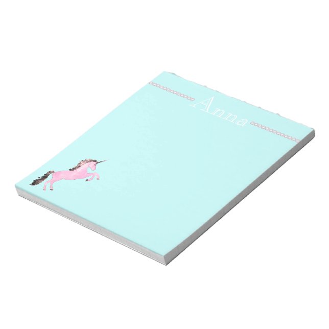 Bloc-note Faetastic unicorn rose personnalisation (Tourné)