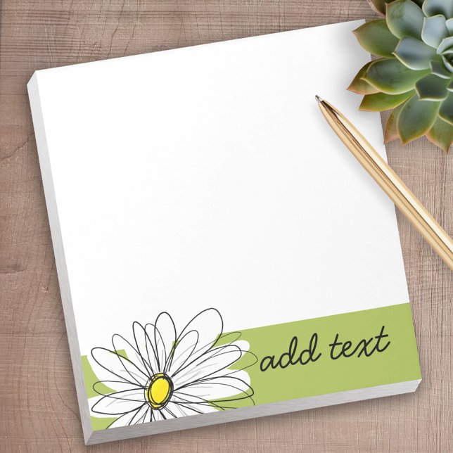 Bloc-note Faisceau blanc et chaux blanc avec texte personnal (Personalized Notepad)