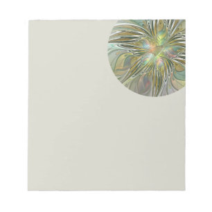 Bloc-note Fantaisie florale Art fractal moderne Fleur avec o