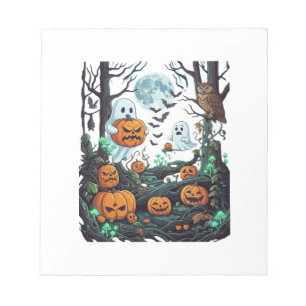 Bloc-note Fantômes d'Halloween Citrouilles effrayantes Hibou