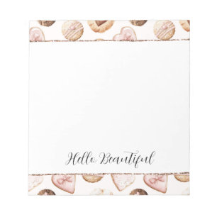 Bloc-note Fards à paupières rose pailletés Crème Marron Cœur