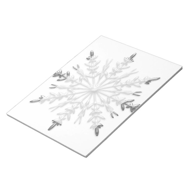 Bloc-note Faux Silver Metallical Winter Snowflakes (Incliné)
