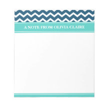 Feminine Blue Chevron Nom personnalisé