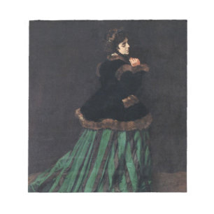 Bloc-note Femme Monet en robe verte