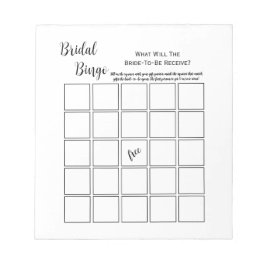 Bloc-note Fête des mariées blanche minimale Jeu de Bingo