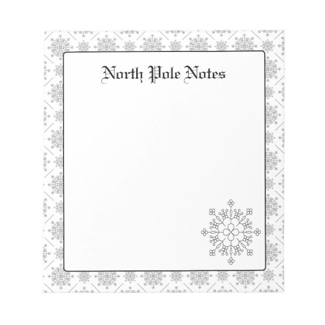 Bloc-note Fêtes Noël Snowflakes Notepads (Devant)