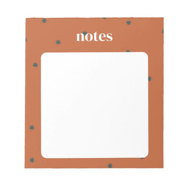 Bloc-note Feuille d'érable Brown et verte rustique (Devant)