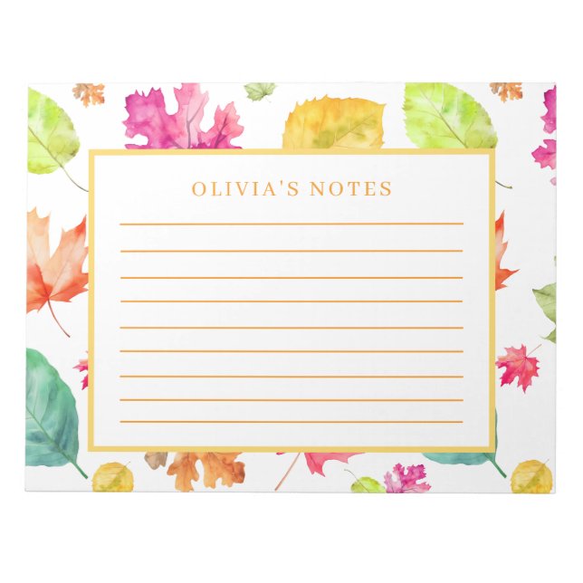 Bloc-note Feuilles d'automne (Devant)