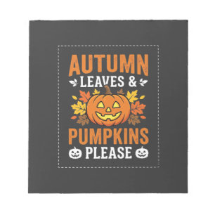 Bloc-note Feuilles d'automne Citrouille Halloween Design