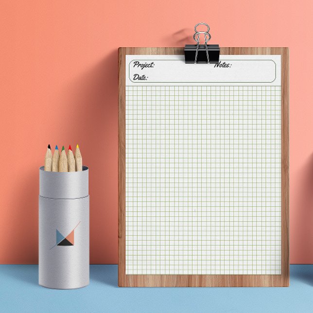 Bloc-note Feuilles de graphique d'ingénierie Papier de grill (Engineering Graph Sheets Grid Paper 6mm Green Notepad)